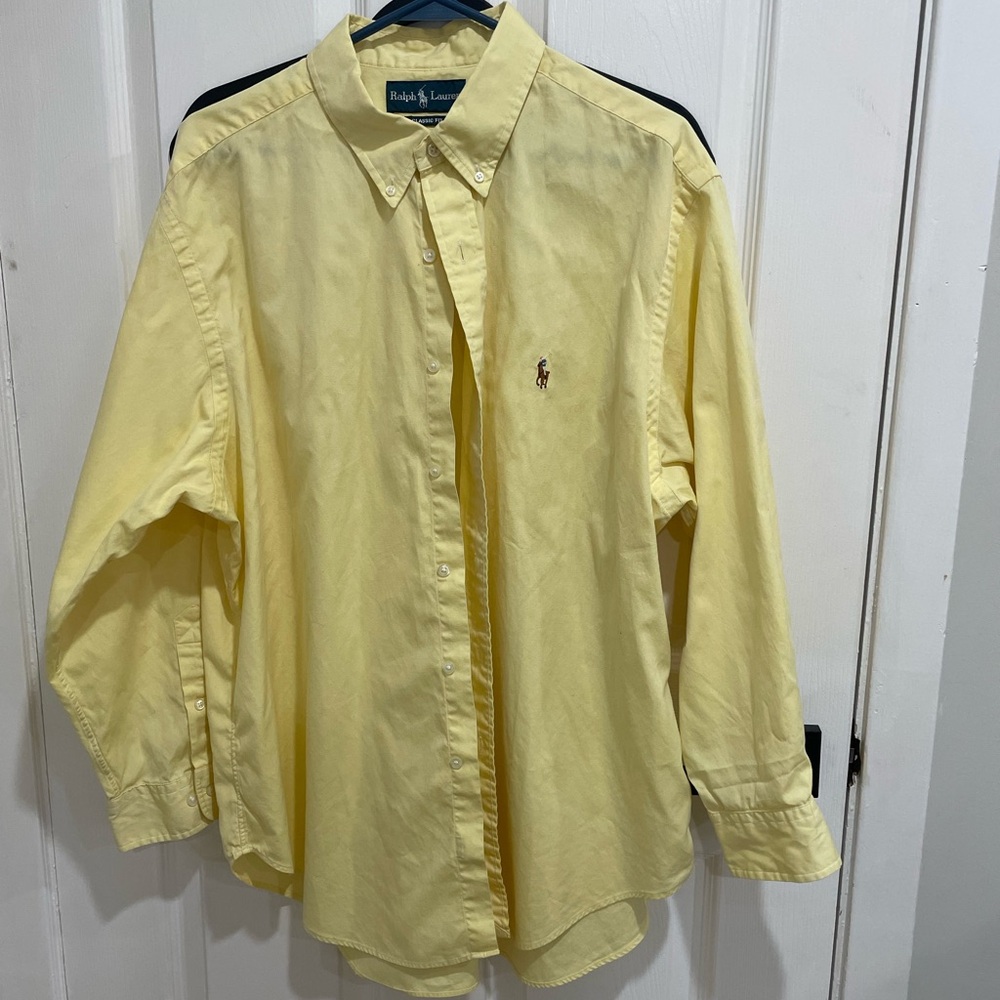 Ralph Lauren butter yellow button polo 17.5